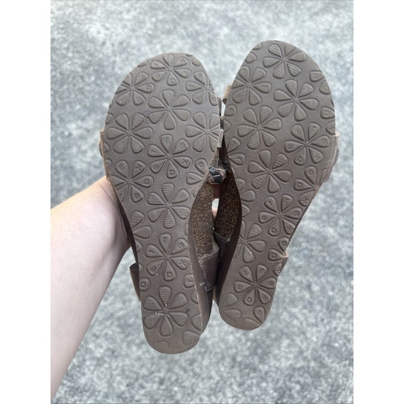 Aetrex Naya Sandals Women's 7.5 - 8 (EU 38) Brown Ankle Strap Wedge Comfortable - Picture 8 of 8